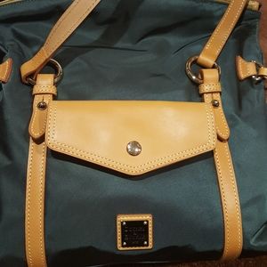 dooney and Bourke green and tan purse